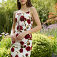 French retro rose floral suspender dress 2025 new style hip skirt R2717
