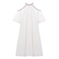 Retro French off-the-shoulder dress, seaside holiday style, cool temperament, unique and chic dress R0419