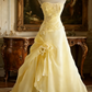 White strapless, fitted A-line long ball gown/bridal dress R6730