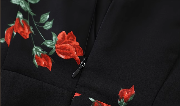 French holiday style short black 2025 new dress R2607