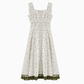French first love green floral dress beautiful summer holiday dress R1905