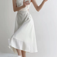 French satin suspender dress sexy slim holiday hollow wear gentle high-end skirt R1480