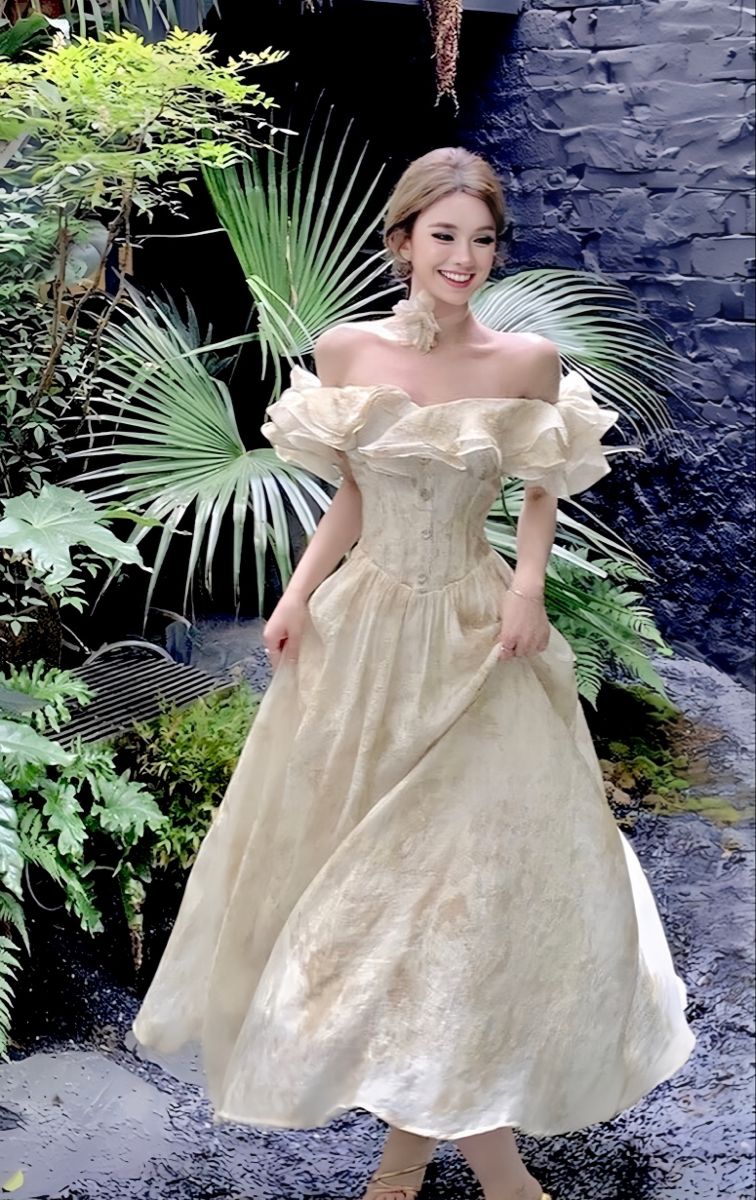 Gentle style one-shoulder neckline slim waist long skirt homecoming dress R3658