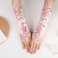 Hollow gloves wedding dress long lace embroidery nail beaded fingerless wedding gloves hook finger     S6250