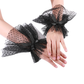 Mesh breathable bow sleeves black small spots sexy lace sun protection sleeves elegant     S6253