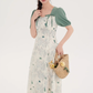 Tea break style retro French platycodon dress 2025 new floral dress niche fairy dress R2371