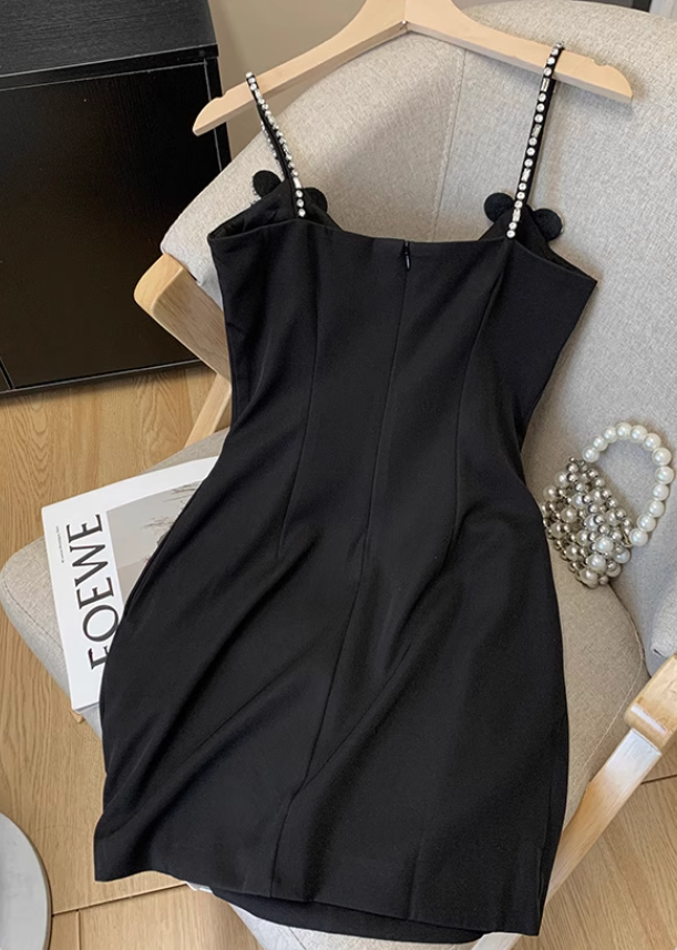 French pure desire suspender dress female summer new bow sexy short hip skirt dress R3955