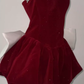 Birthday dress high-end party dress high-end niche temperament tube top velvet dress R1792