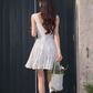 Tencel romantic slim floral dress women's summer French style sweet waist short skirt R3331