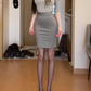 Large size French pure desire half high collar temperament slim long sleeve hip skirt suit R1848