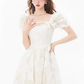 French artistic skirt light luxury romantic fairy bow print dress R4987