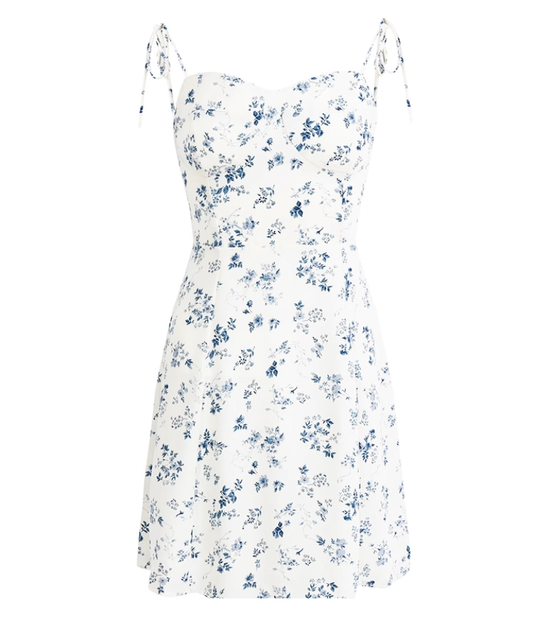 French holiday short white 2025 new dress floral sling R2585