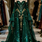 Red strapless slim waist satin sequin elegant long dress ball gown, bridal gown R6101
