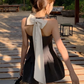 Sweet hot girl bow chic top 2025 large size vest pleated skirt suit R1287