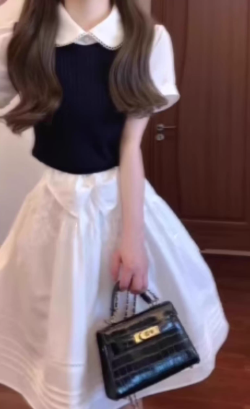 Pure outfit suit white shirt vest skirt short outfit a complete set 2025 new style R0830