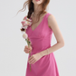 Pink dress summer petite vacation short vest skirt suspender skirt sleeveless short skirt female R3525