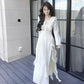 v-neck dress long sleeves ruffled dress     S6151