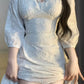 French retro puff sleeve embroidered lace dress      S5762