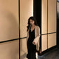 lace long-sleeved mermaid dress women's party dress     S5722