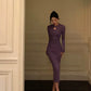 Purple cheongsam dress for women new style party dress     S5620