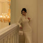 Knitted dress women new gentle style mermaid long party dress     S5595