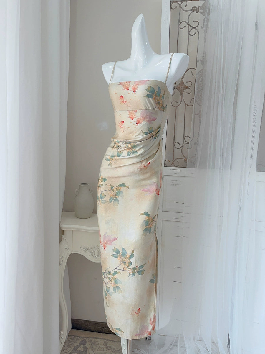 fashion suspender dress New style long party dress      S6041