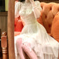 Square neck layered evening dress party dress       S6157
