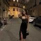 Lace black dress sexy black party dress    S6046