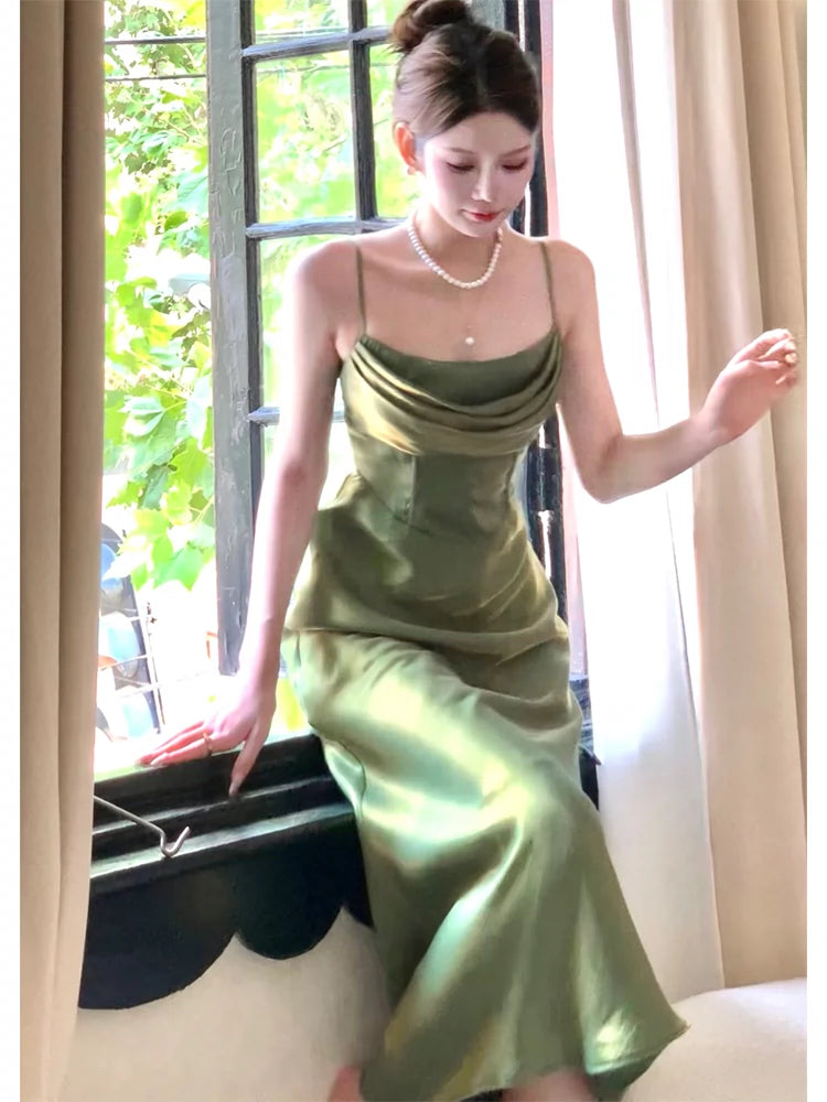 Green suspender dress luxury birthday dress       S6142