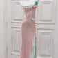 elegant banquet dress pink evening dress    S6044