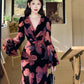 Retro velvet butterfly dress elegant V-neck long party dress    S6105