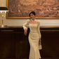 New Chinese cheongsam dress new gentle lantern sleeve party dress     S5695