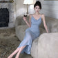 Birthday party dress luxury mermaid suspender dress    S5842