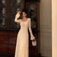 Retro dress women 2025 new lace splicing design long dress     S5650