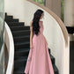 White dress for women summer round neck sleeveless A-line long party dress    S5917