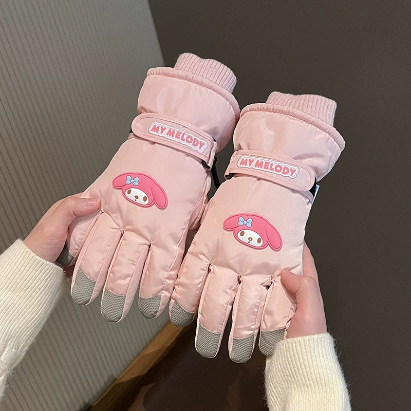 New style ski gloves for women, cute cartoons       S6207