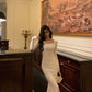 Flower long-sleeved dress for women new gentle mermaid long dress     S5636