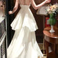 Design double-layer ruffled dress V-neck backless party dress      S6035