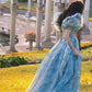 princess party dress long floral dress    S5748