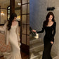 Long sleeve mermaid dress for women French style long dress party dress     S5715