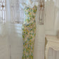 painting new long floral dress party dress     S6038