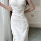 New Chinese style satin jacquard long party dress      S5972