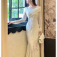 butterfly lace dress long sleeve mermaid evening dress     S6091