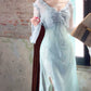 Ruffled Long evening Dress Women's Silk Cardigan Jacket    S6056