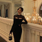 Black semi-transparent knitted dress new sexy party dress       S5680