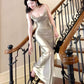 Birthday straps dress sexy long party dress       S6013
