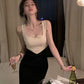 Spliced knitted party dress      S5818