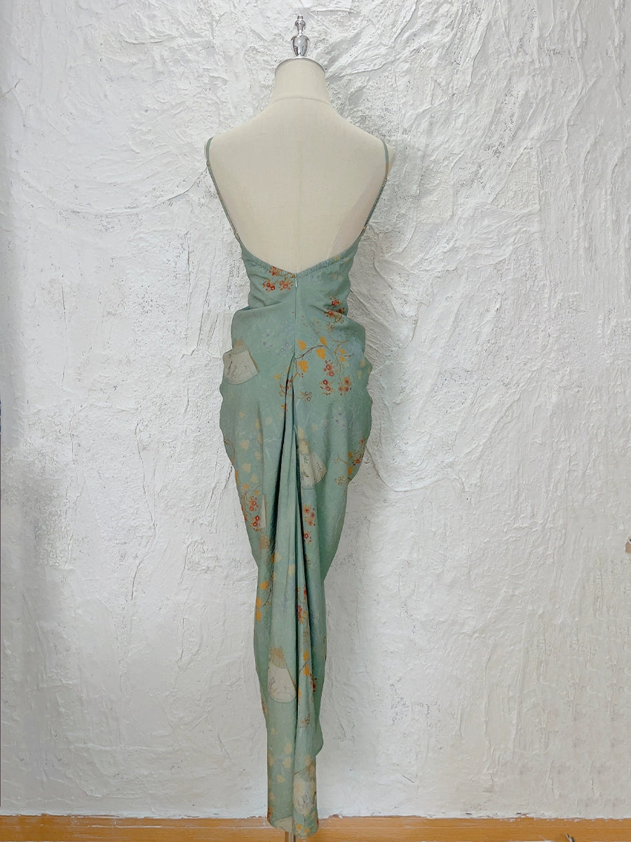 retro new backless long party dress         S6029