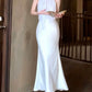 Silk splicing satin mermaid halter neck dress     S6037