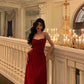 red suspender dress new retro sleeveless A-line party dress      S5545